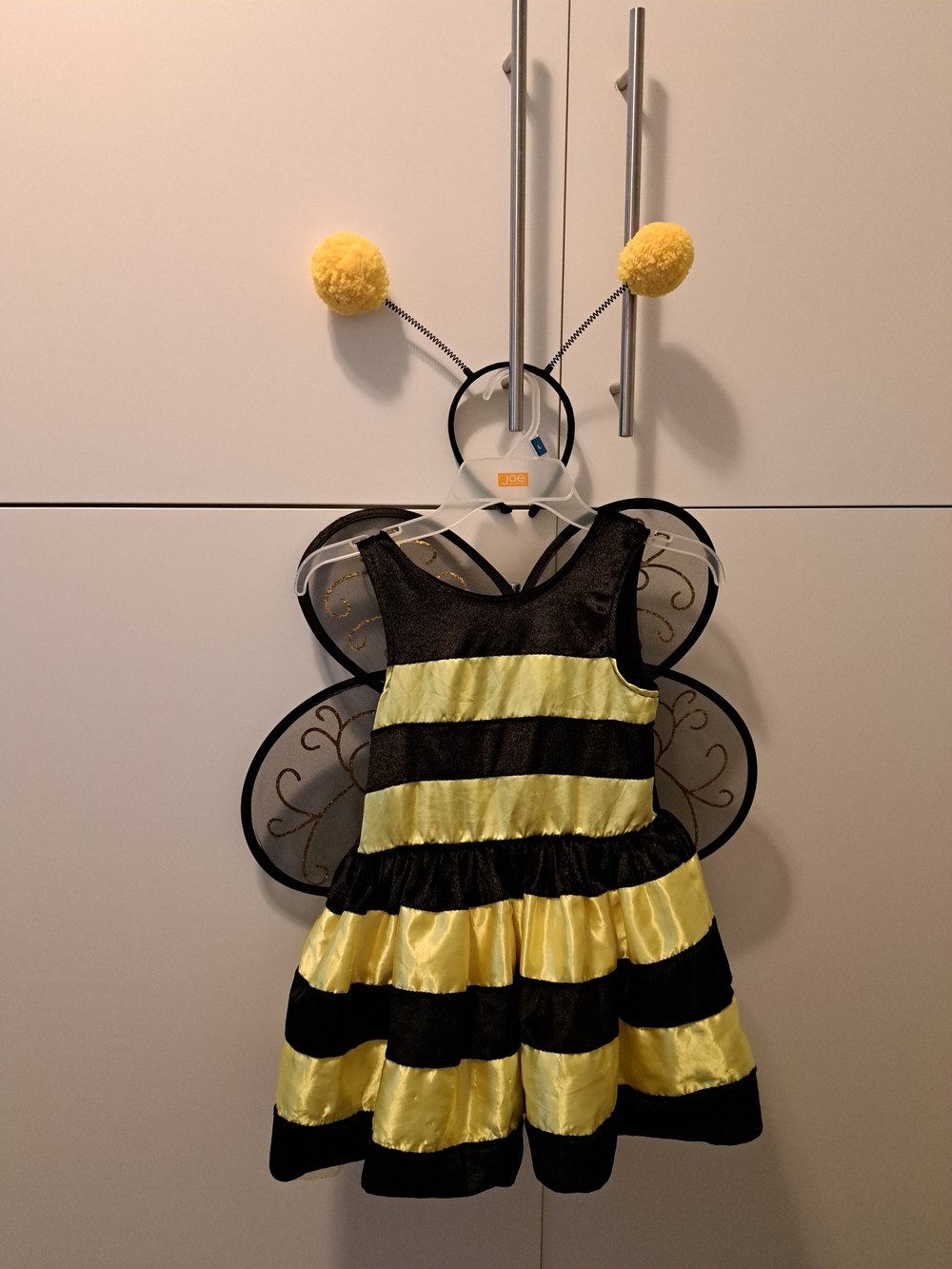 Yellow and Black Bee Costume Dress with Antenna Headband